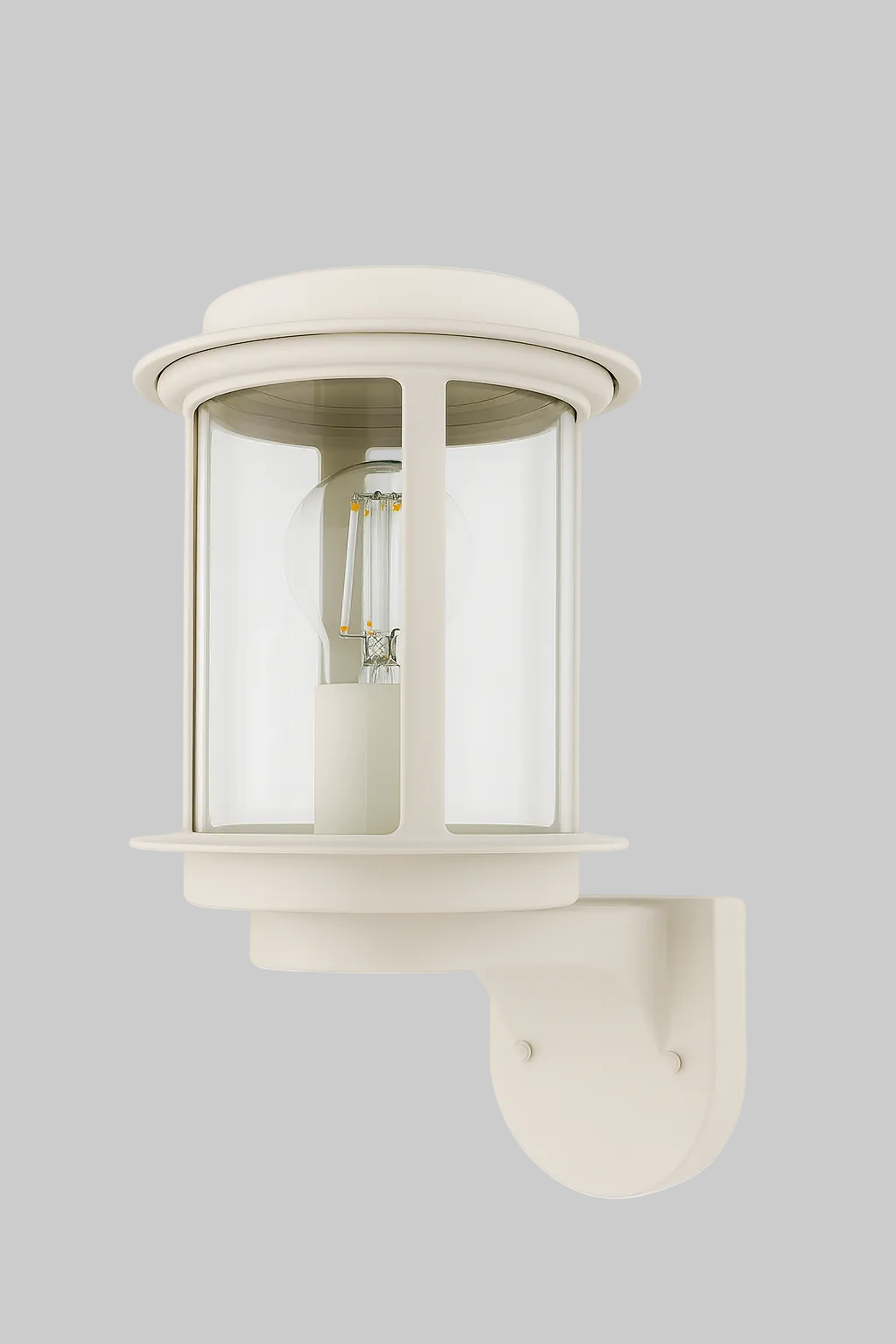 Outdoor wall light fixture with E27 base lamp
