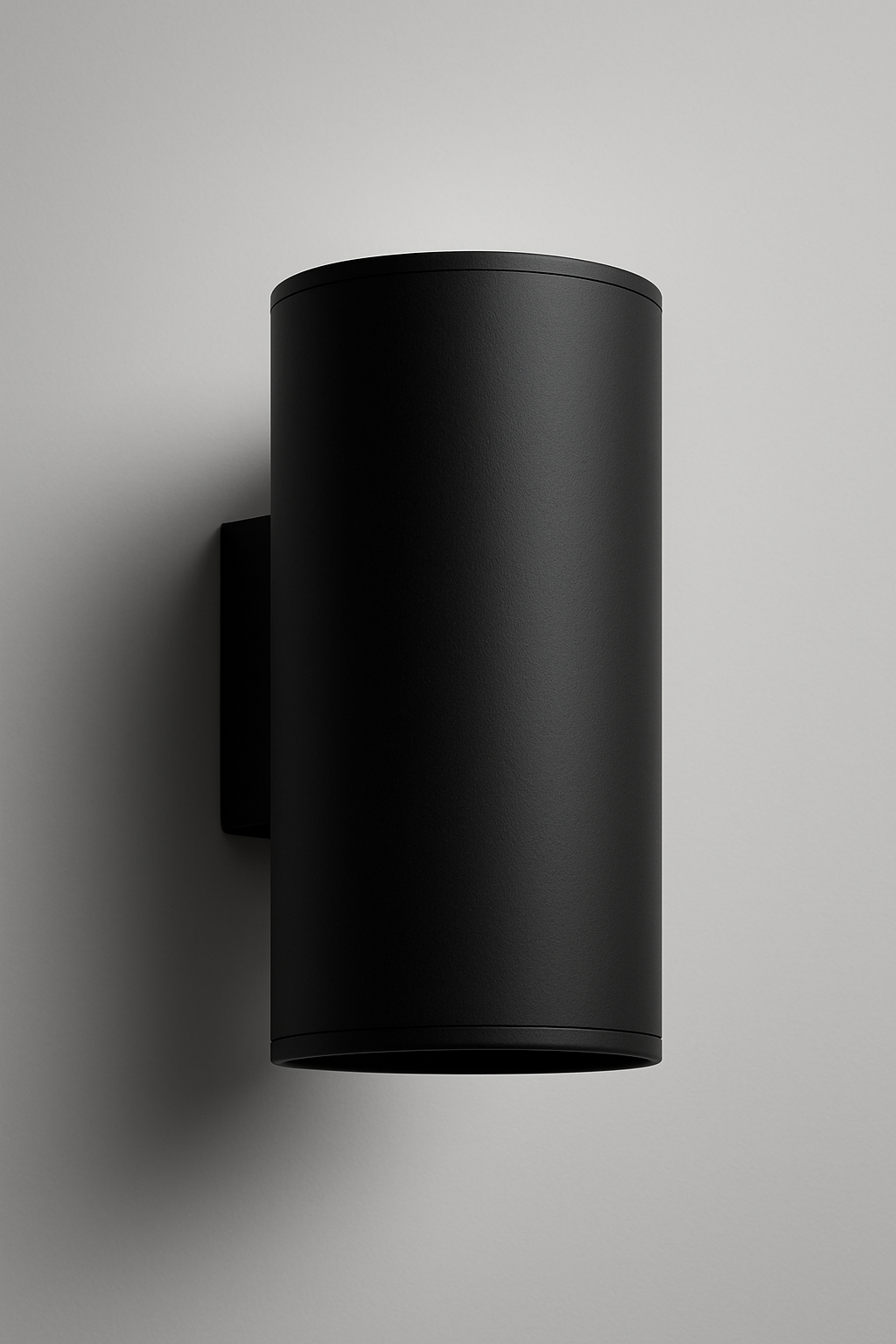 Black cylindrical wall light fixture GU10 base lamp