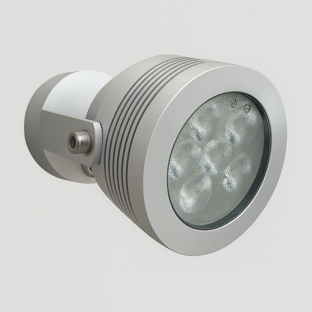 Grey outdoor light fixture with COB/SMD base lamp