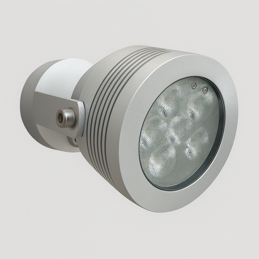 Grey outdoor light fixture with COB/SMD base lamp