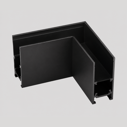 Mounted pre-bury magnetic horizontal corner connector for the track light