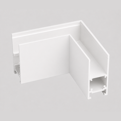 Mounted pre-bury magnetic horizontal corner connector for the track light