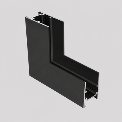 Mounted pre-bury magnetic vertical corner connector for the track light