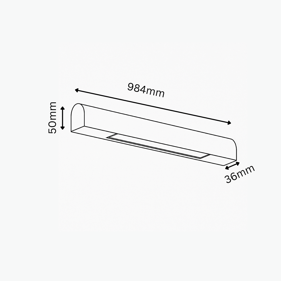 Measurement diagram suspended light fixture 