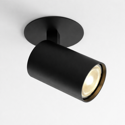 Black adjustable spot light with GU10 abase lamp 