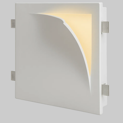 Modern wall-recessed gypsum light fixture 