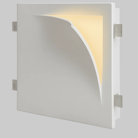 Modern wall-recessed gypsum light fixture 