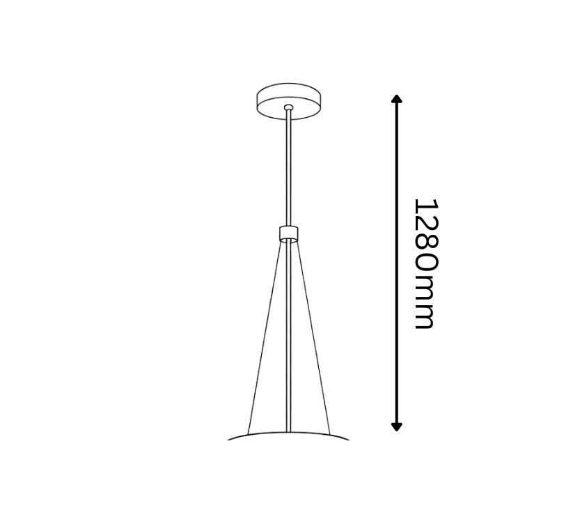 dimension of he rop of the suspended pendant 