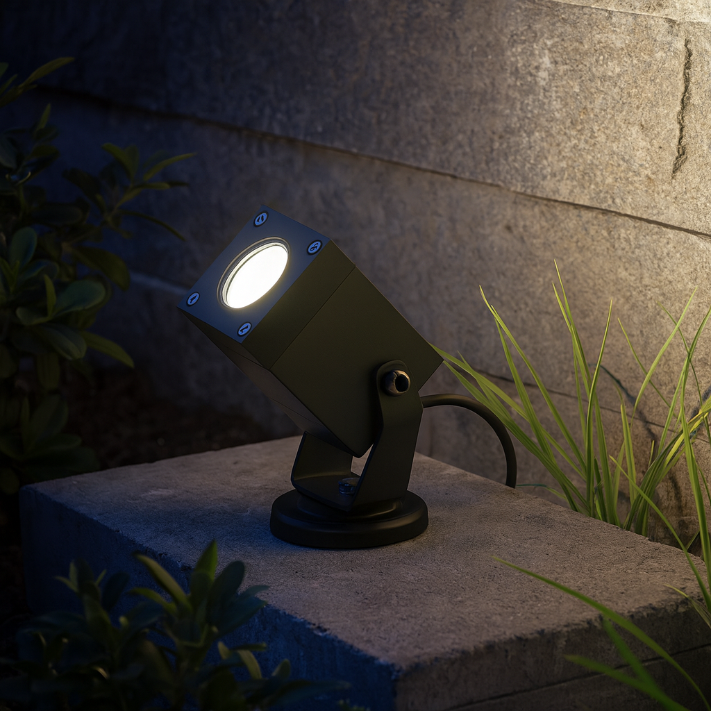 Outdoor floor mounted spotlight 