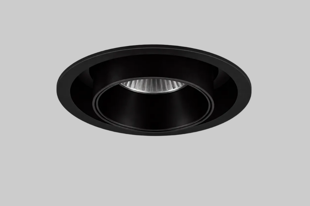 Black round recessed spotlight