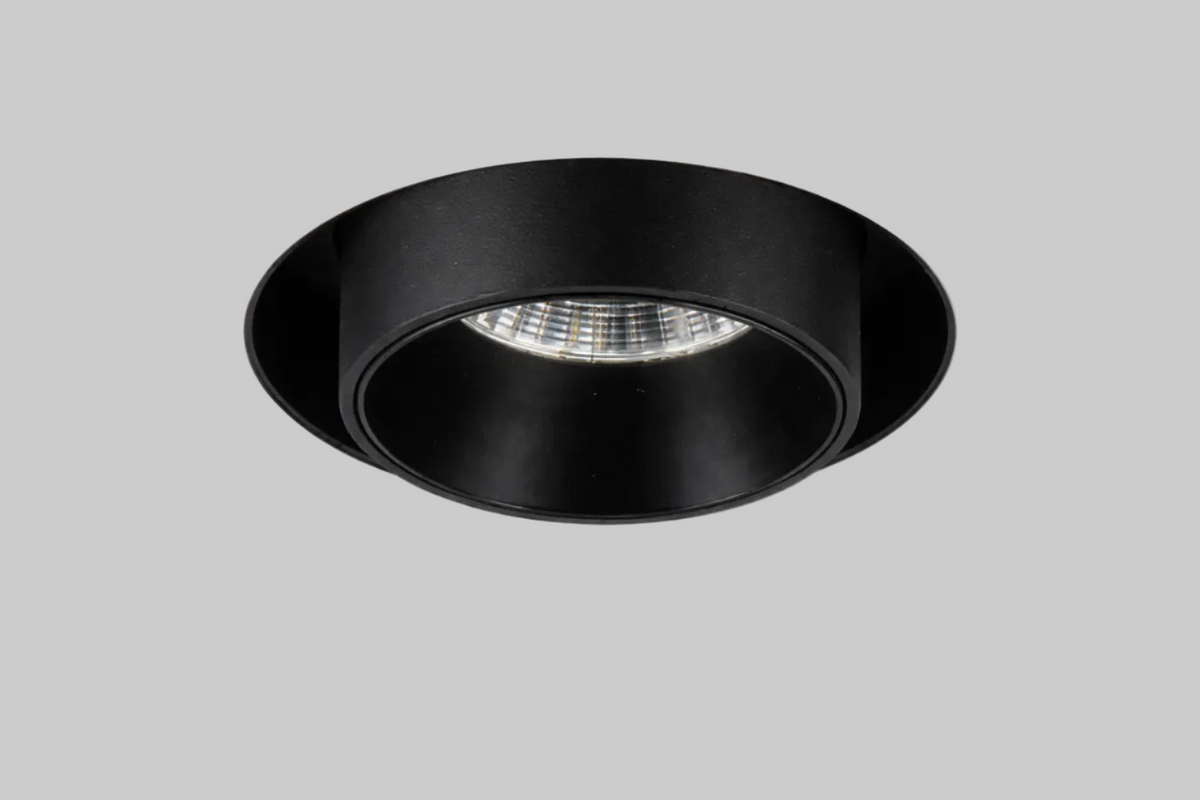 Black round recessed trimless spotlight