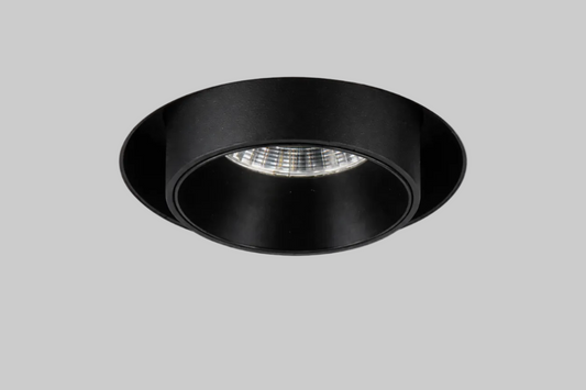Black round recessed trimless spotlight