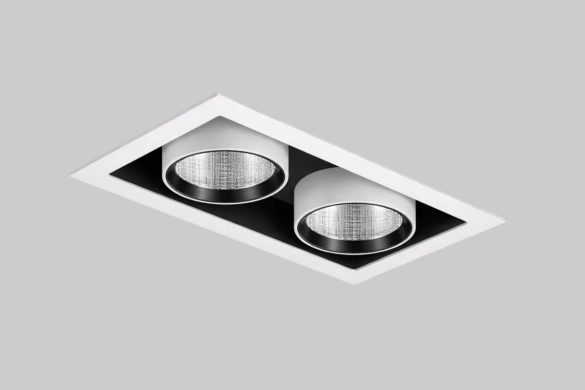 White recessed square spotlight