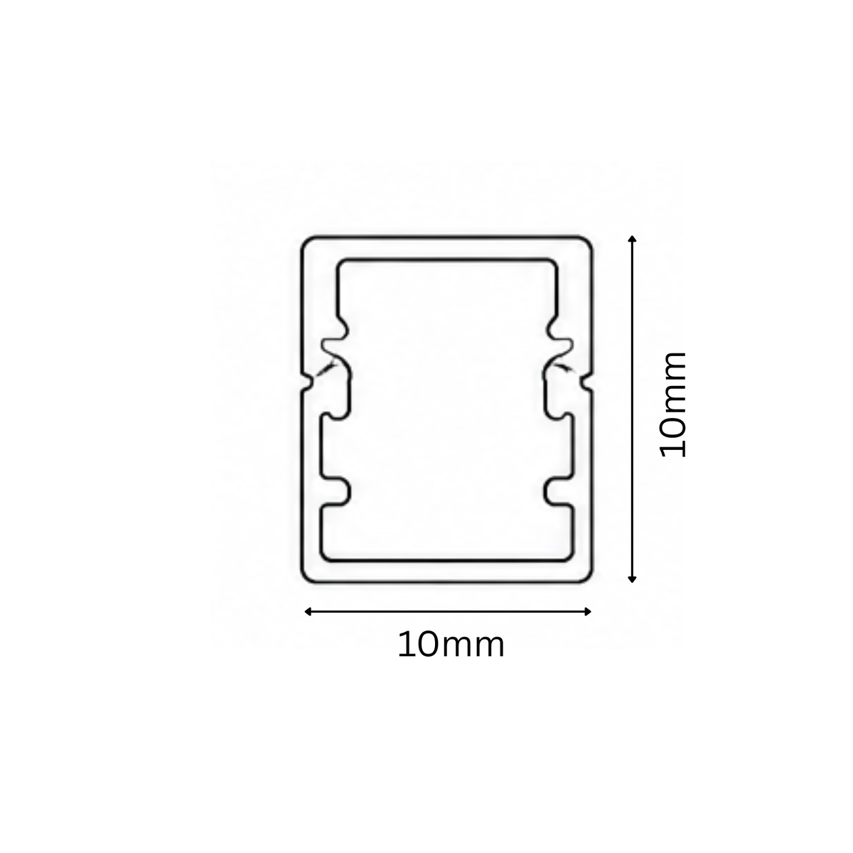 1010 Aluminum profile dimension