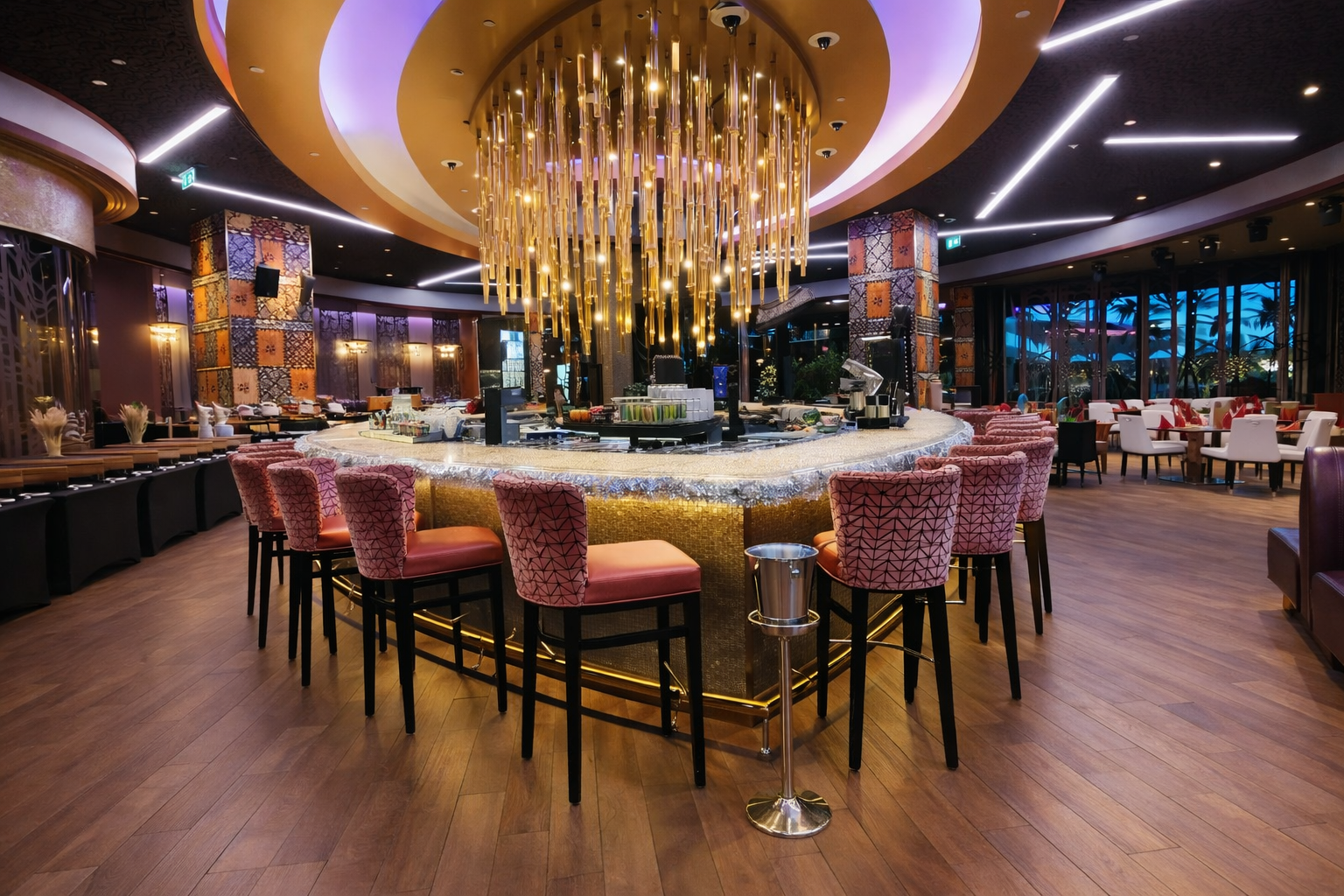 Trader Vics Cafe Lighting at Jumeirah Dubai, UAE