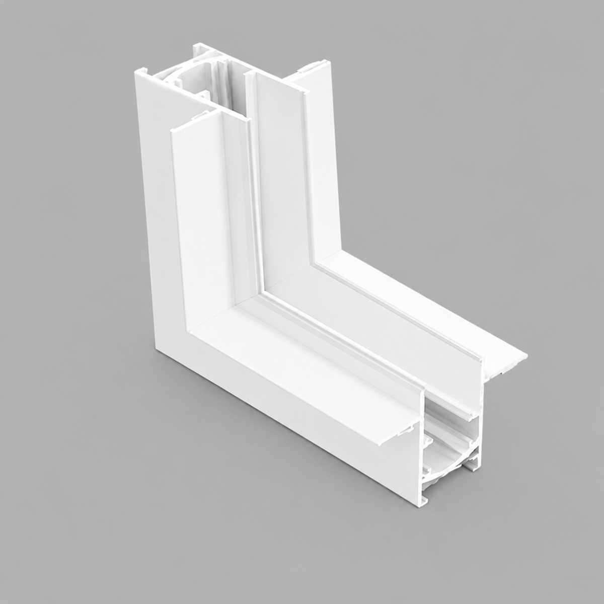 Recessed pre-bury Vertical Corner Connector for the track light