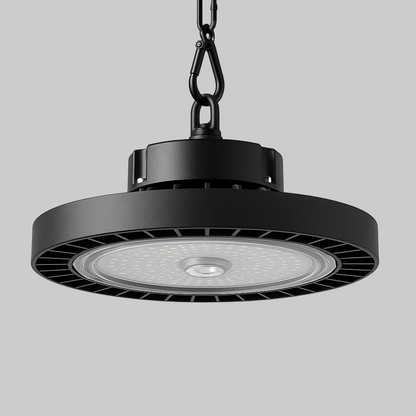 Black industrial pendant highbay light 