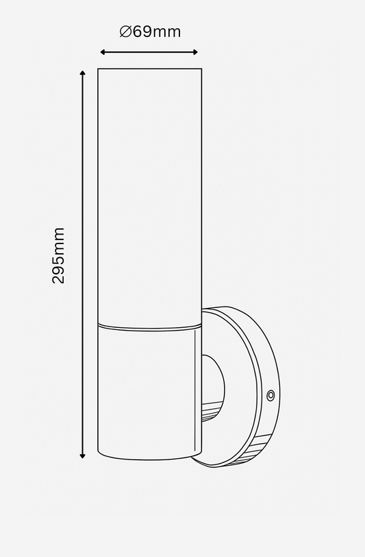 Technical Drawing of wall mounted light 