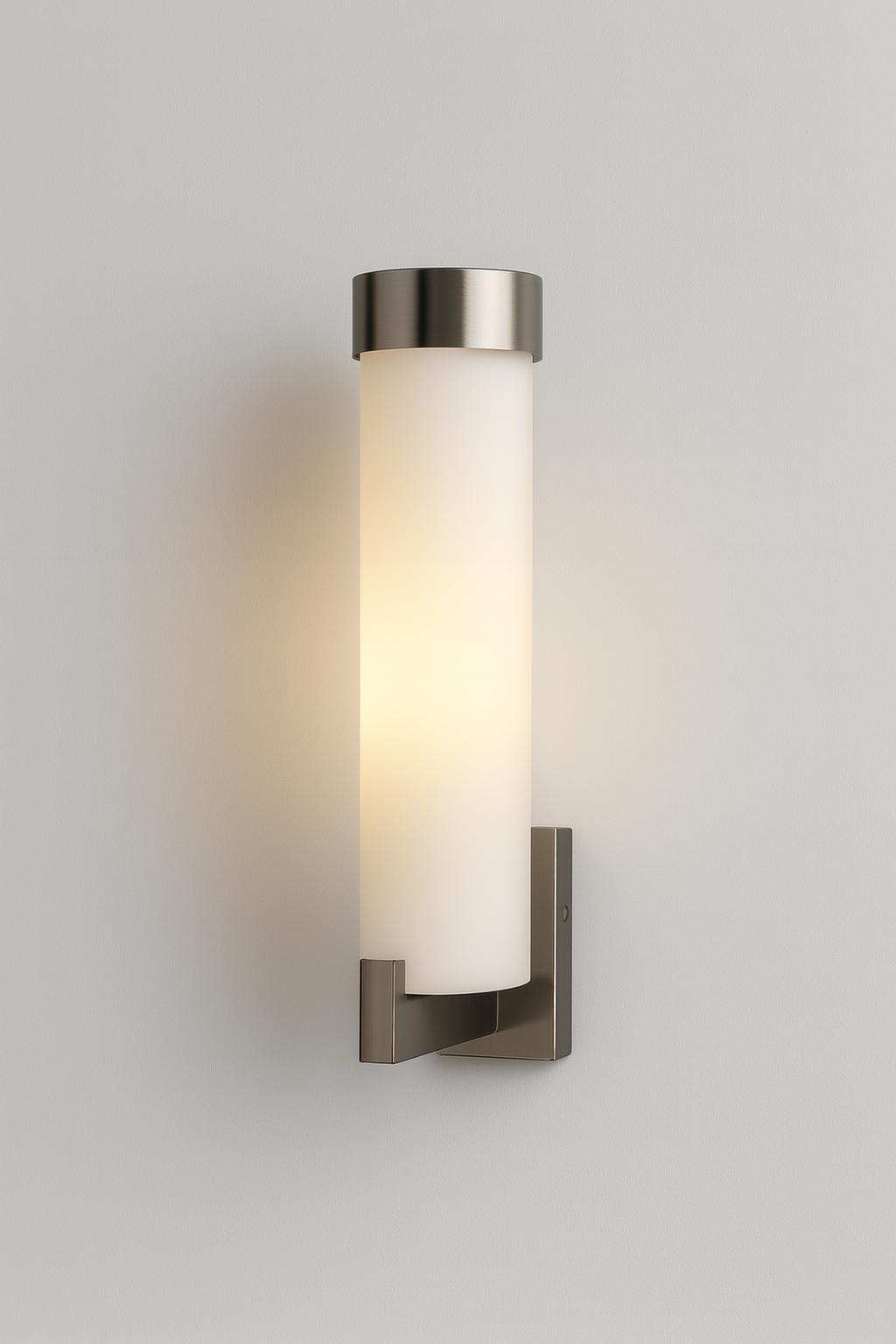 Wall-mounted light fixture with a cylindrical design with E14 base lamp