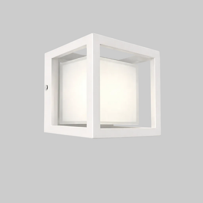 Square wall light fixture on a white background