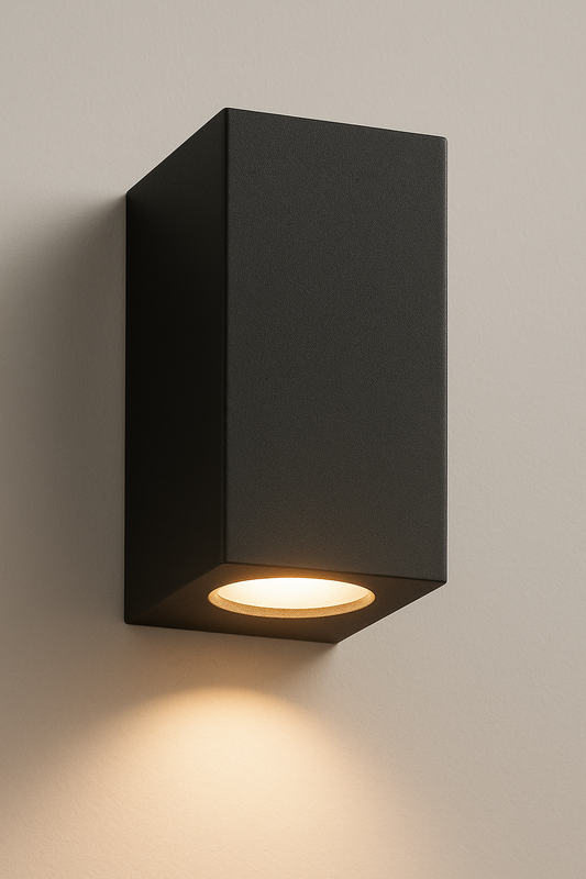 Mounted wall light fixture with GU10 base lamp