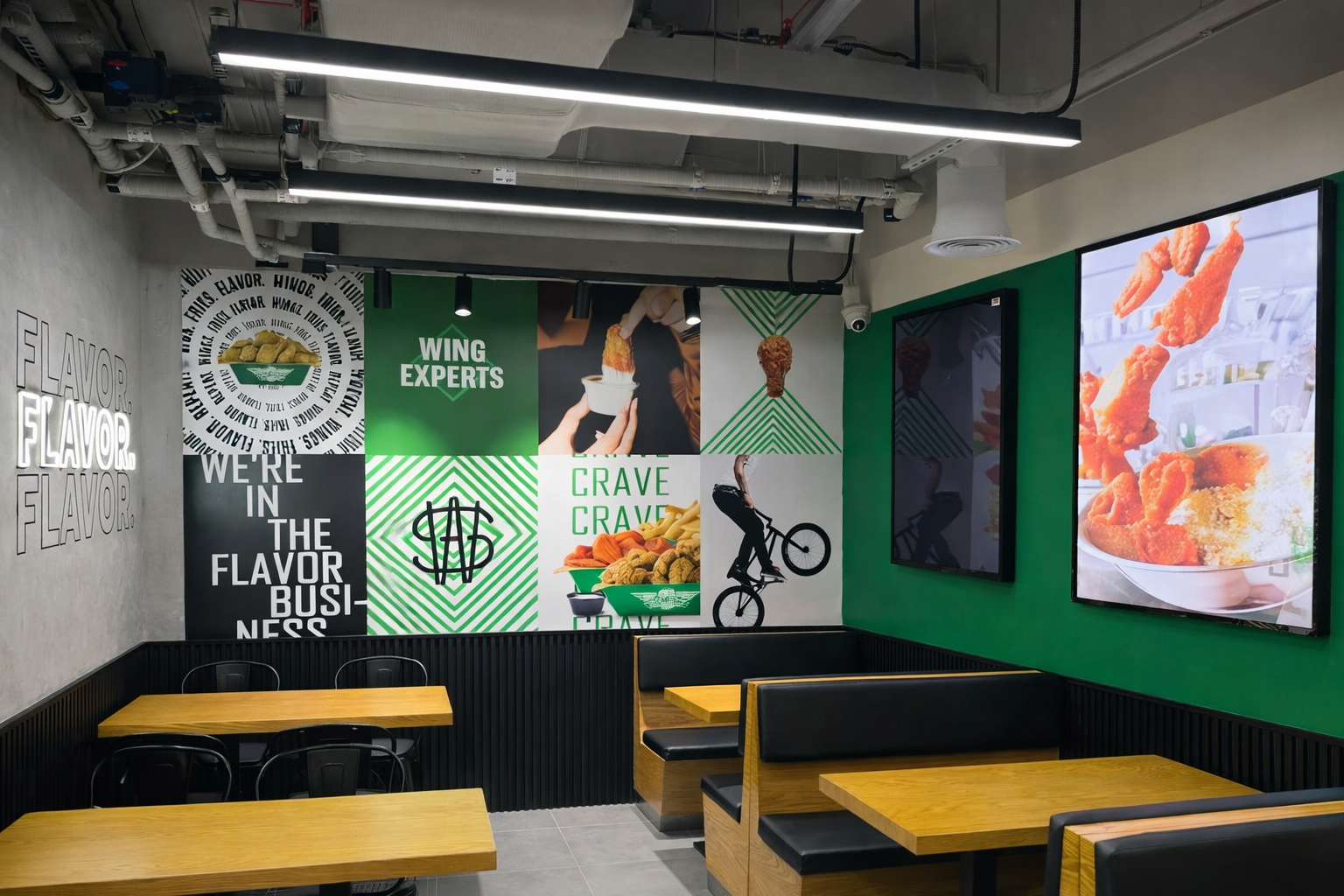 Wingstop cafe lighting at RAK, UAE