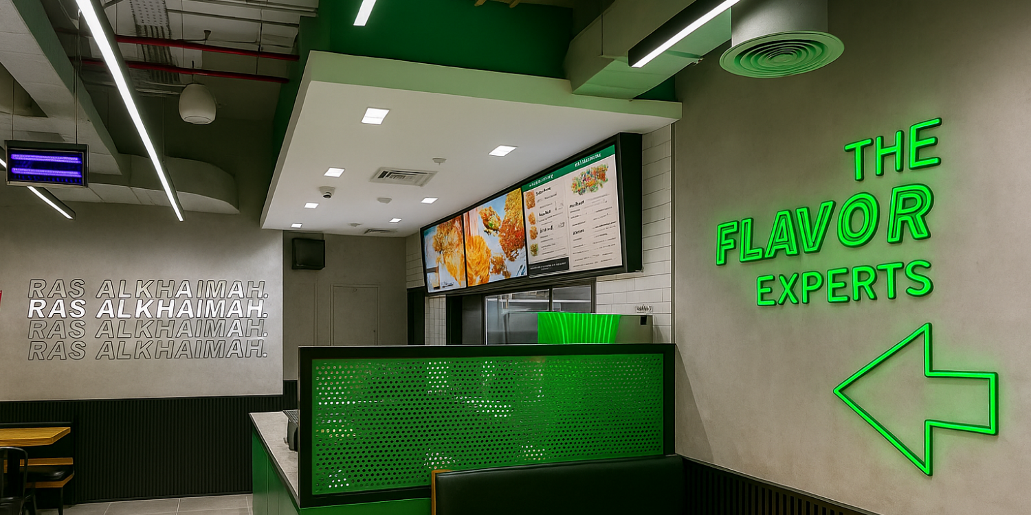 Wingstop cafe lighting at RAK, UAE