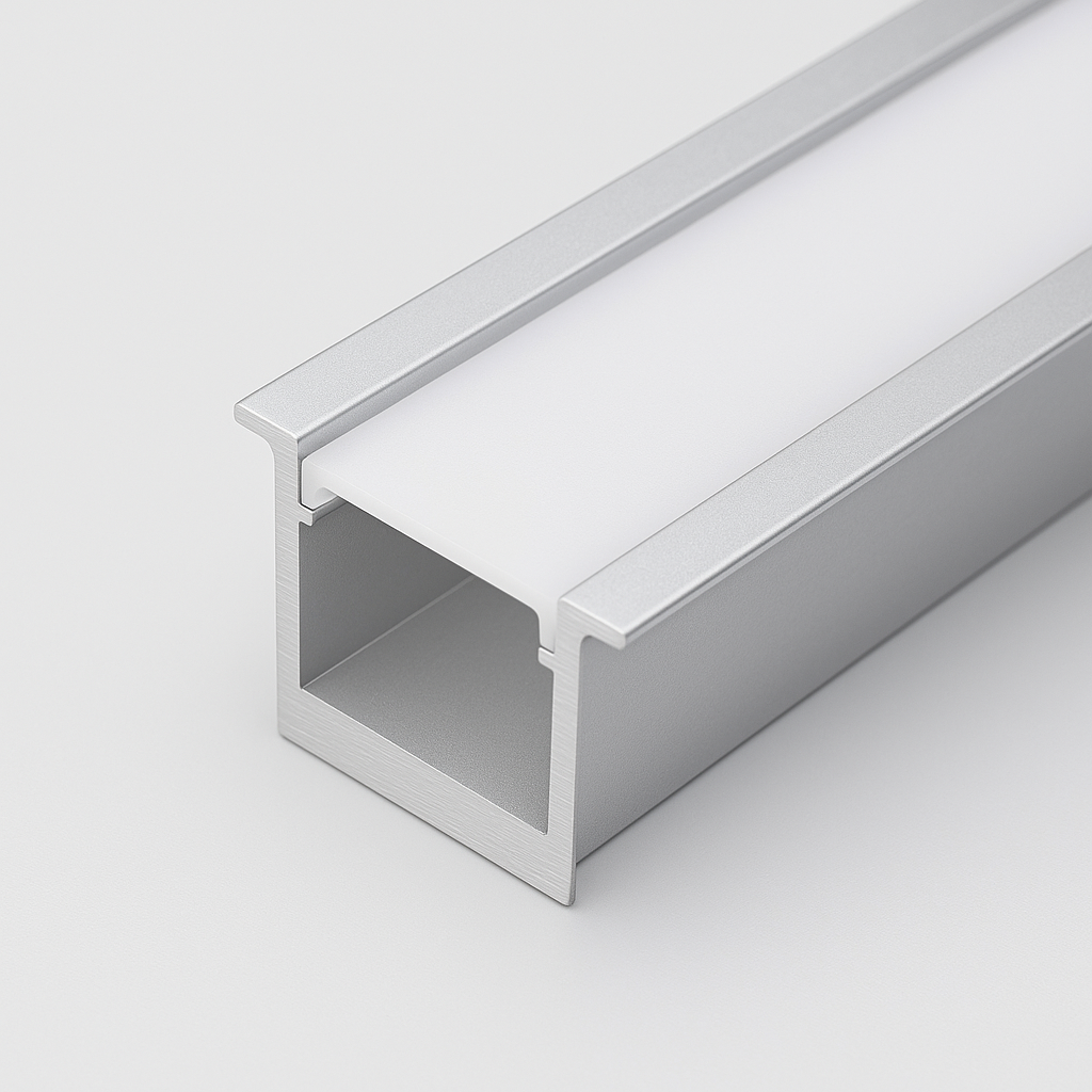 Recessed aluminium profile with COB/SMD base lamp