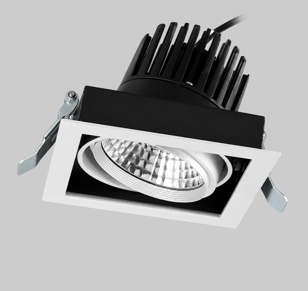 Square recessed ceiling light with a white frame with COB/SMD base lamp