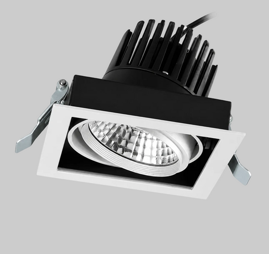 Square recessed ceiling light with a white frame with COB/SMD base lamp