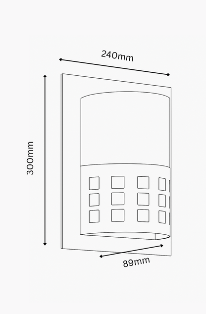 Dimensions of a rectangular object with dimensions labeled on a white background