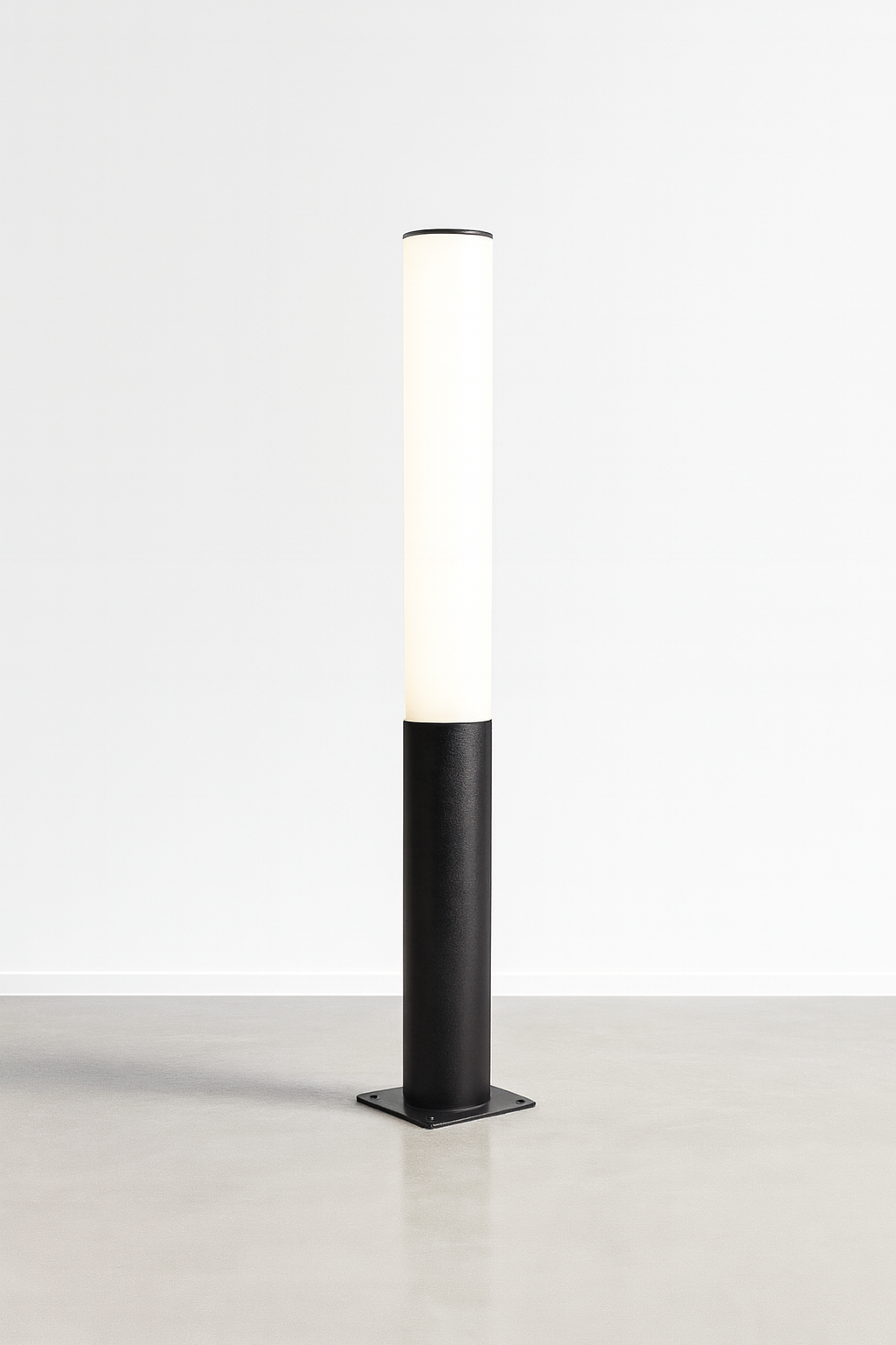 Black outdoor lamp post with COB/SMD lamp