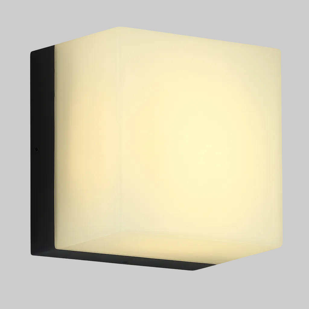 Wall-mounted light fixture with a black frame with E27 base lamp
