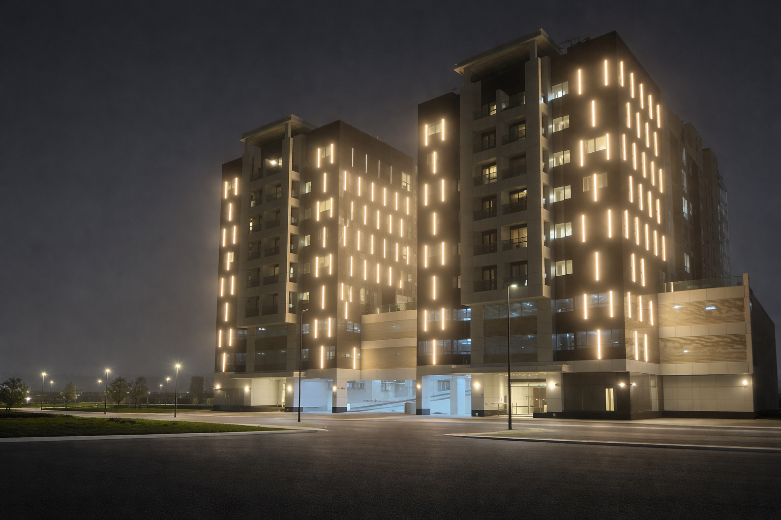 Al zomorada tower lighting at Dubai, UAE
