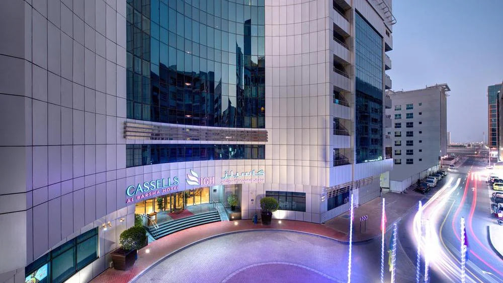 Facade and interior lighting design at Cassells Al Barsha, Dubai