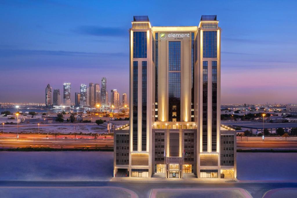 Element Hotel, Al Jaddaf, Dubai architectural lighting design by Gulf Lights