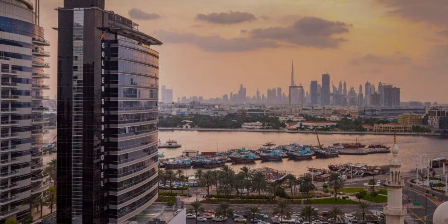 Golden Sands Hotel Creek, Dubai architectural lighting design by Gulf Lights