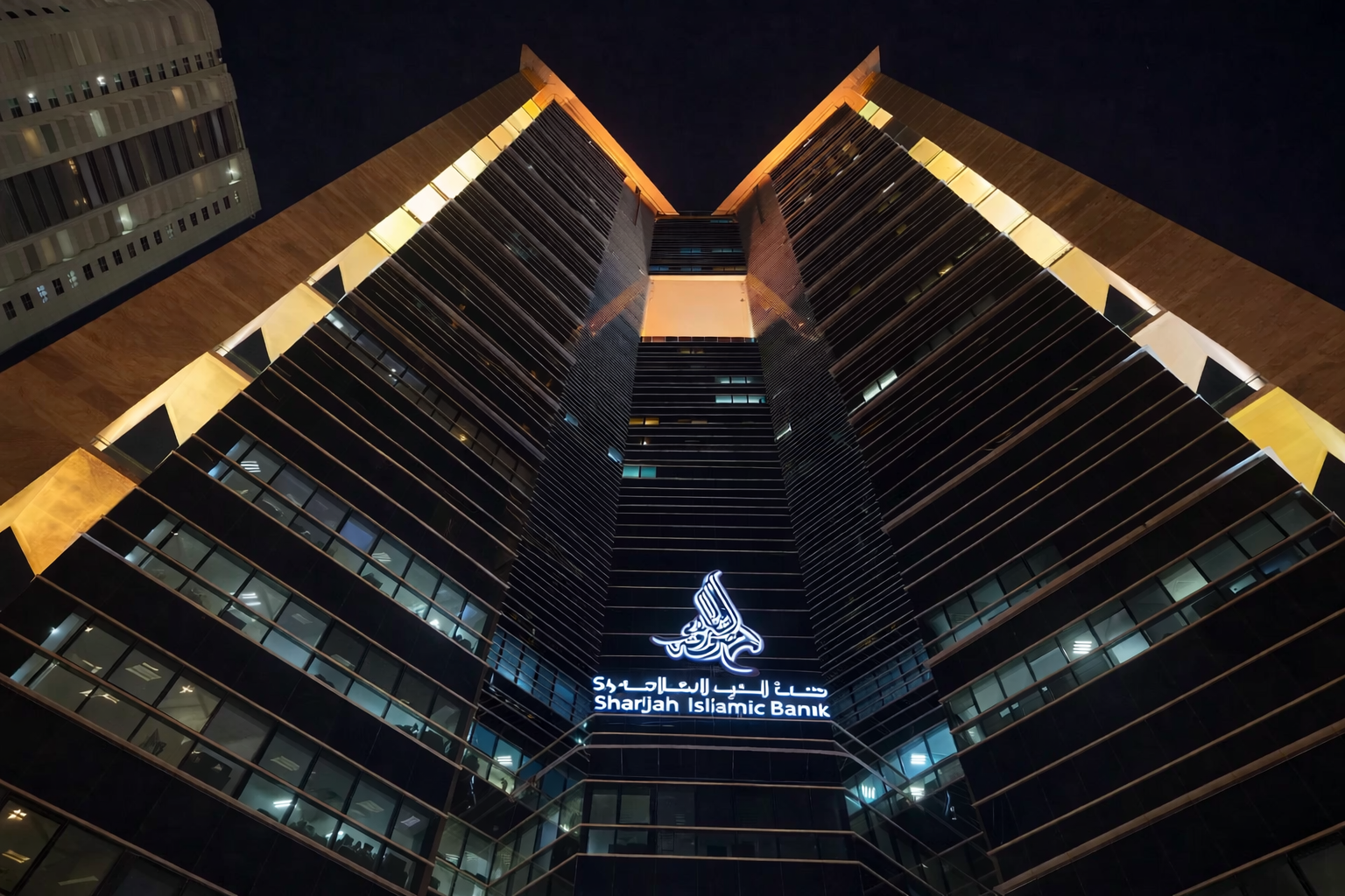 Sharjah islamic bank HQ lighting at SHarjah, UAE