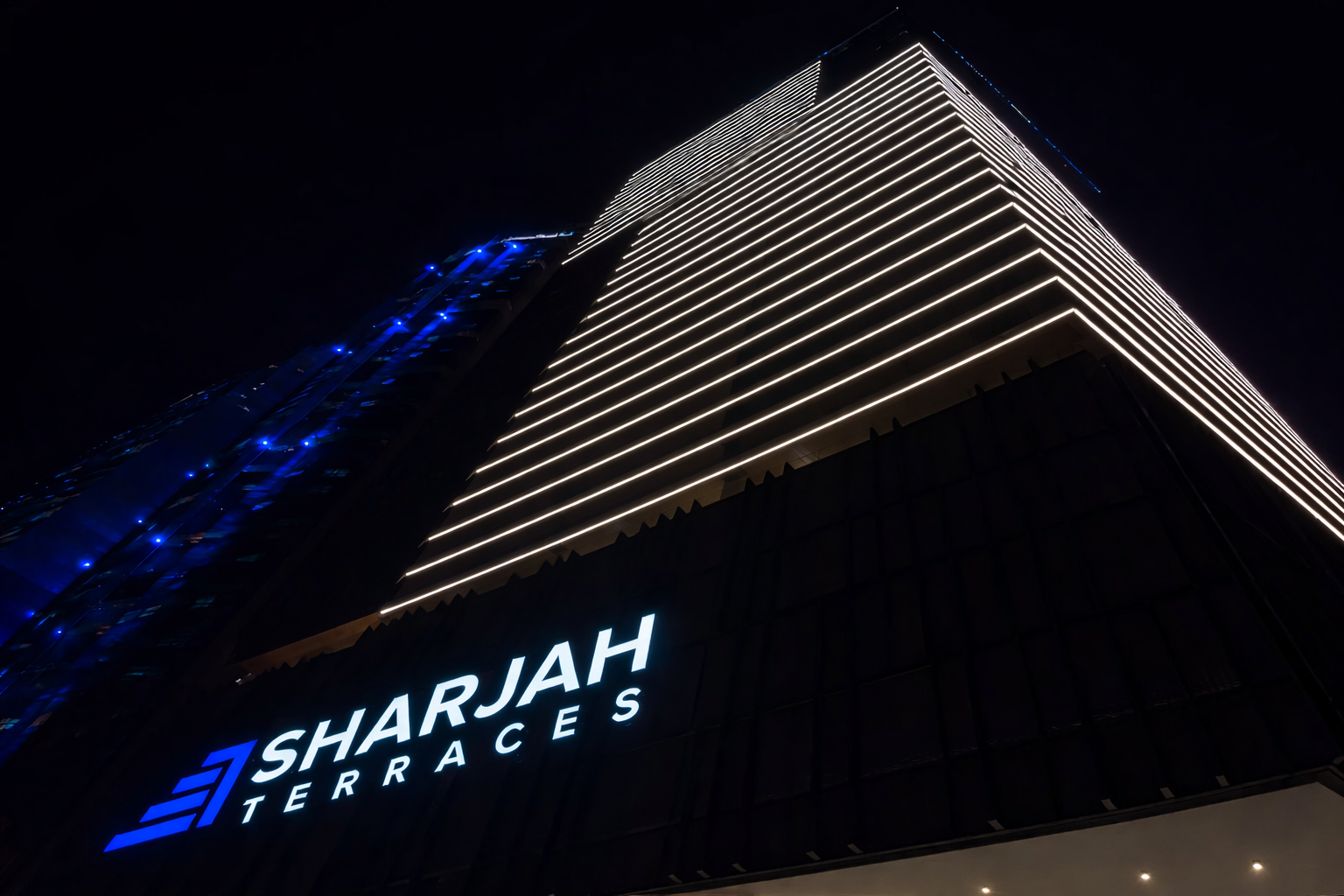 Sharjah terraces lighting at Sharjah, UAE